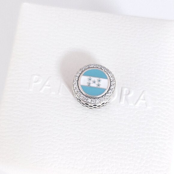 Pandora Honduras Flag Charm Bead Travel Vacation S925 Silver with box - Picture 6 of 6